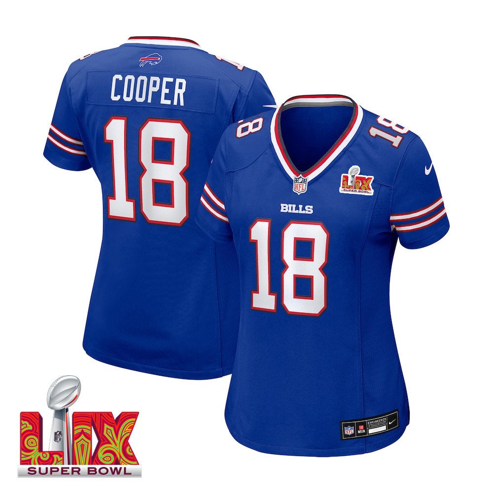 Amari Cooper #18 Buffalo Bills Super Bowl LIX Women's Jersey - Royal JS5811 Saliibo