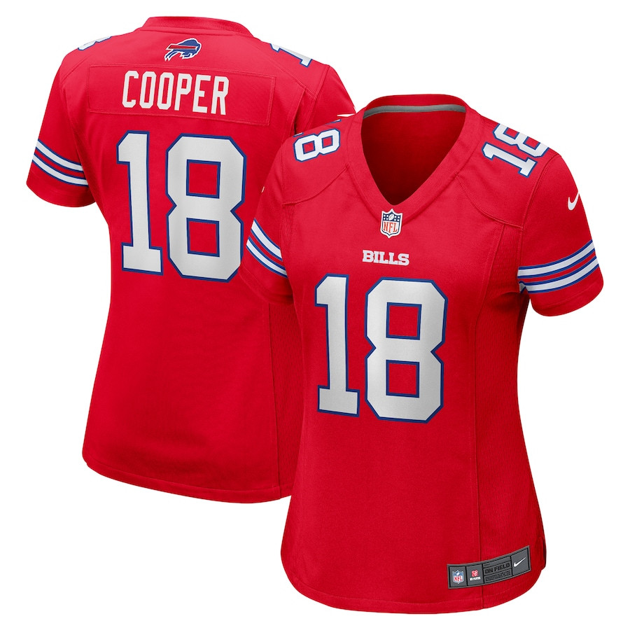 Amari Cooper 18 Buffalo Bills Women's 2nd Alternate Game Jersey - Red JS6549 Saliibo