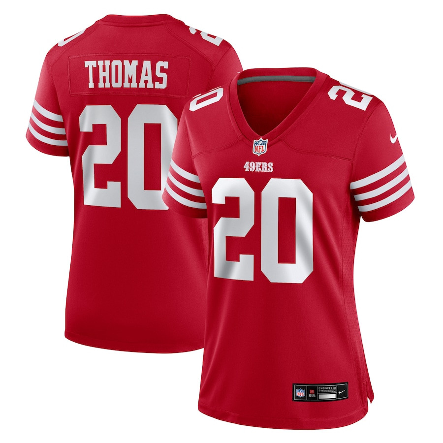 Ambry Thomas 20 San Francisco 49ers Women's Game Jersey - Scarlet JS5675 Saliibo