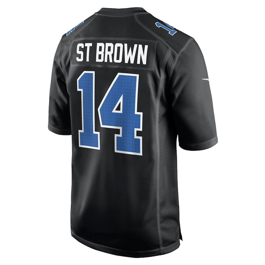 Amon-Ra St. Brown 14 Detroit Lions Carbon Fashion Men Jersey - Carbon Black JS2874 Saliibo - Image 3