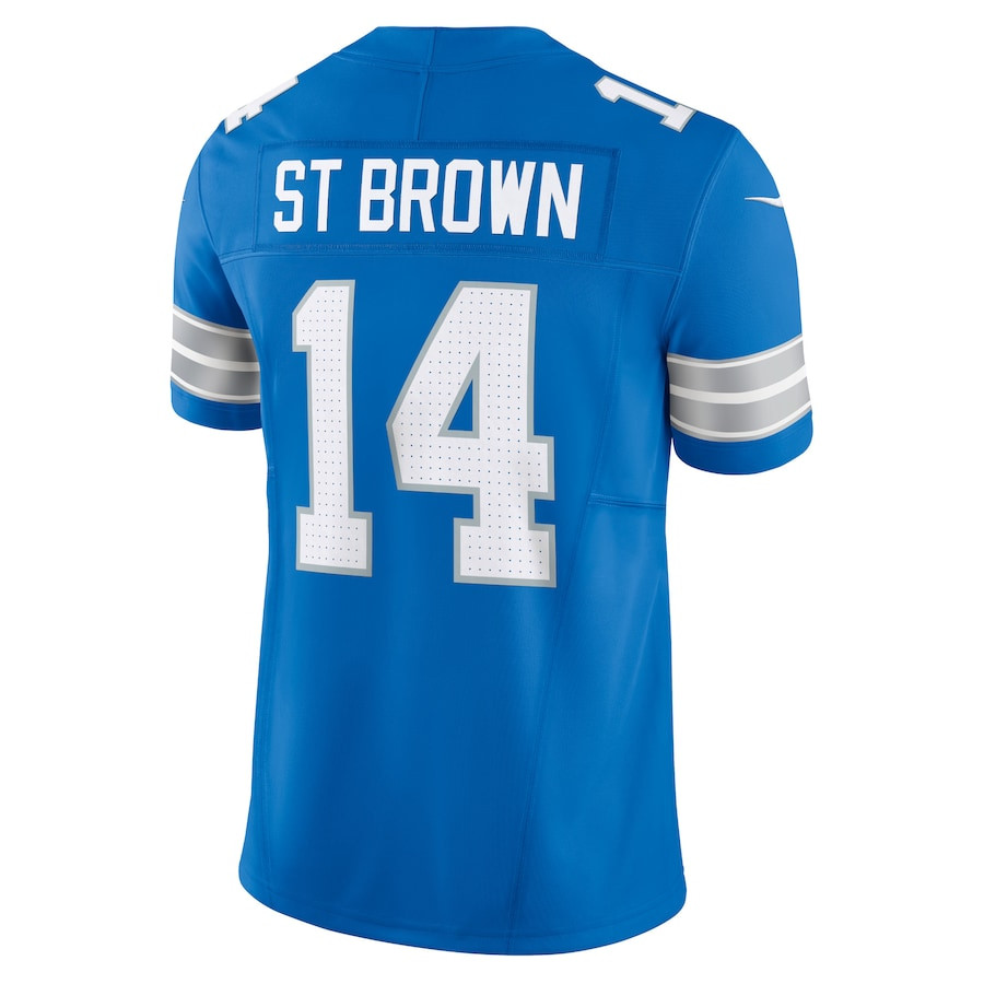Amon-Ra St. Brown 14 Detroit Lions Vapor F.U.S.E. Limited Jersey - Men, Blue JS8630 Saliibo - Image 3