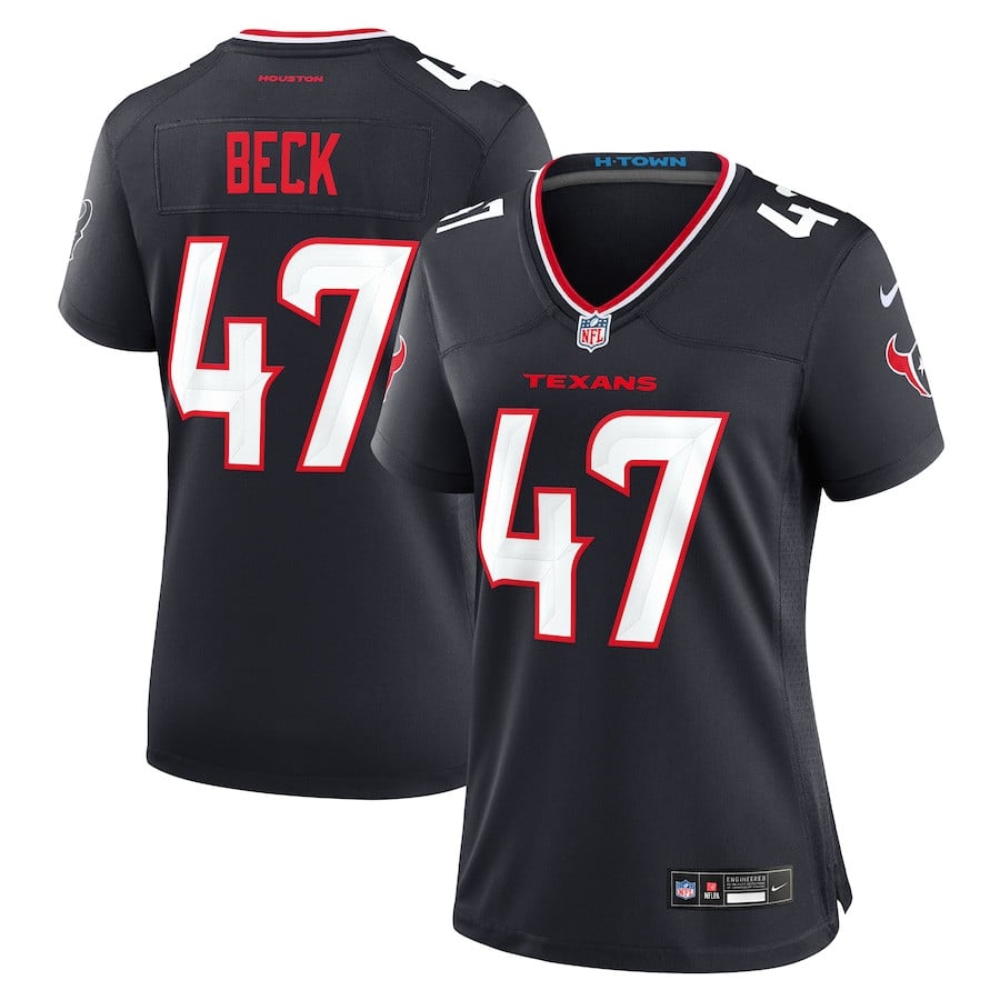 Andrew Beck 47 Houston Texans Women's Team Game Jersey - Navy JS2216 Saliibo