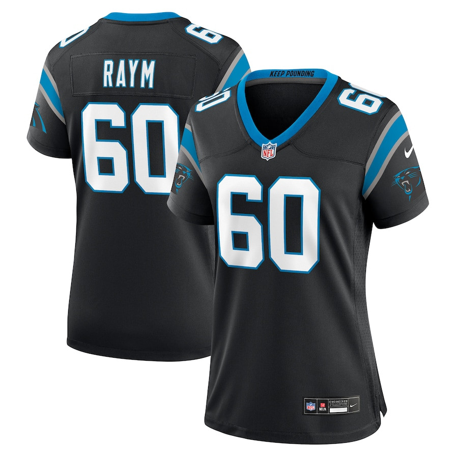 Andrew Raym 60 Carolina Panthers Women's Game Jersey - Black JS7394 Saliibo