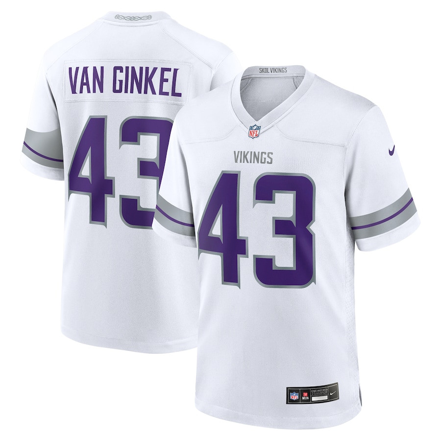 Andrew Van Ginkel 43 Minnesota Vikings Alternate Game Men Jersey - White JS4051 Saliibo
