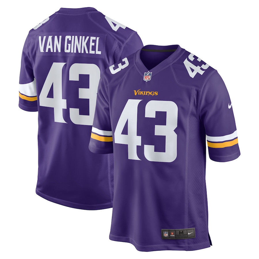 Andrew Van Ginkel 43 Minnesota Vikings Team Game Men Jersey - Purple JS6005 Saliibo