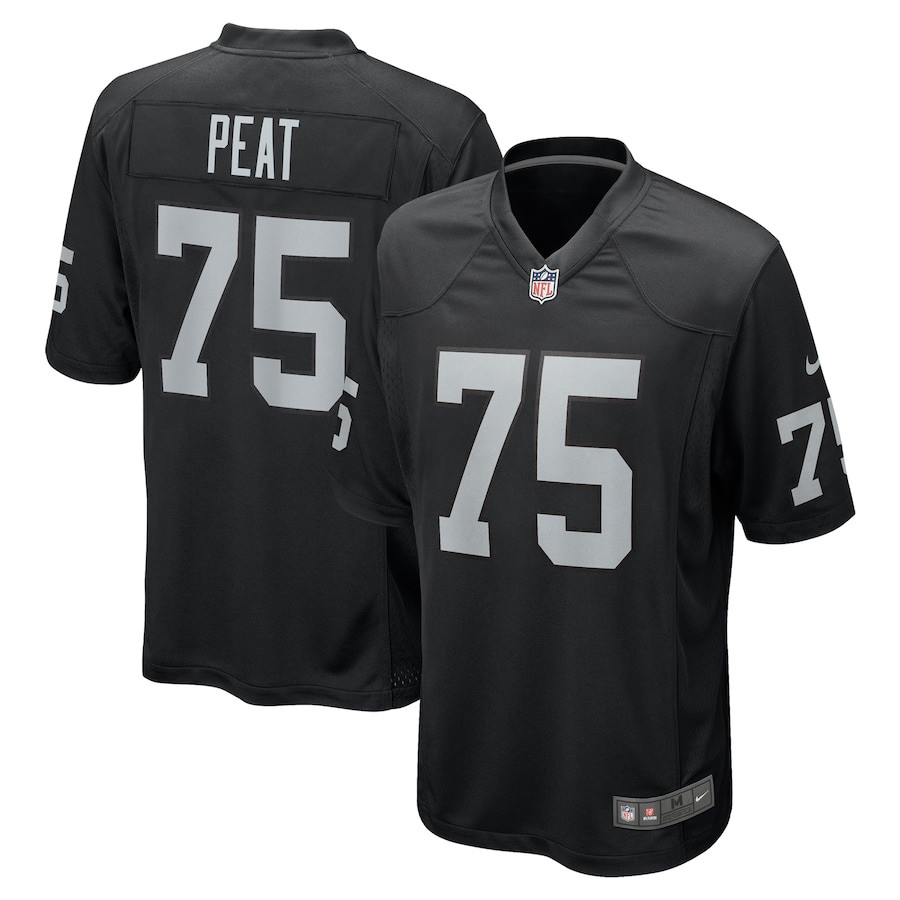 Andrus Peat 75 Las Vegas Raiders Team Game Men Jersey - Black JS8891 Saliibo