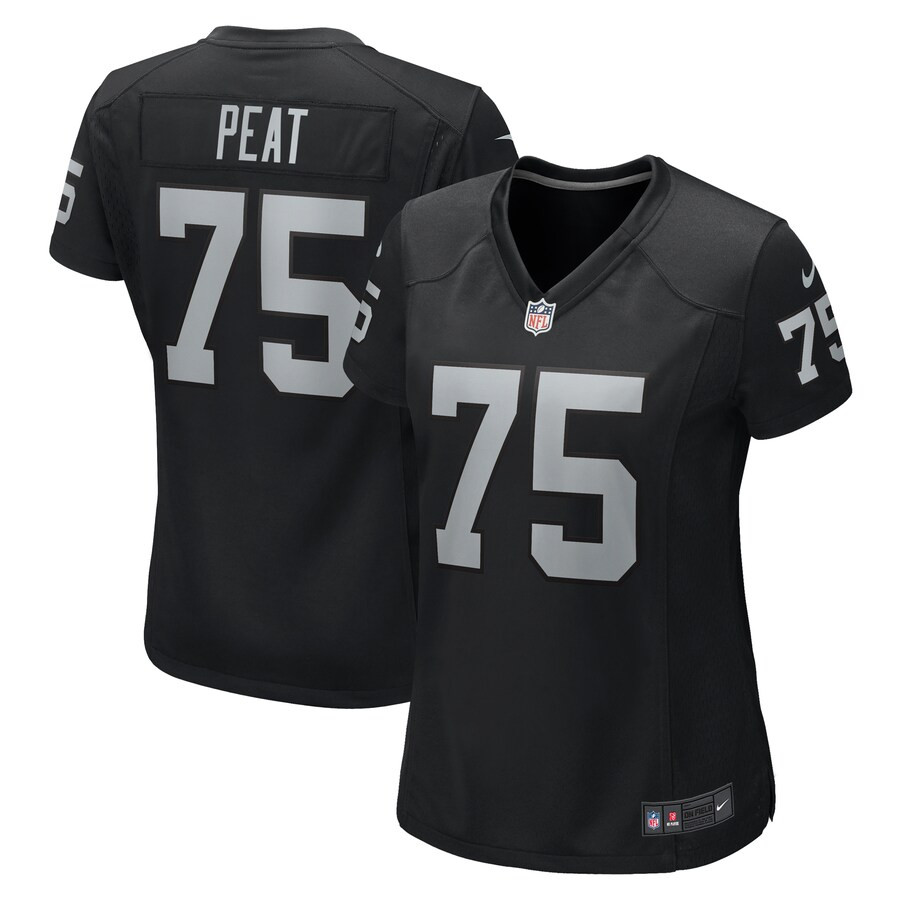 Andrus Peat 75 Las Vegas Raiders Women's Team Game Jersey - Black JS8588 Saliibo