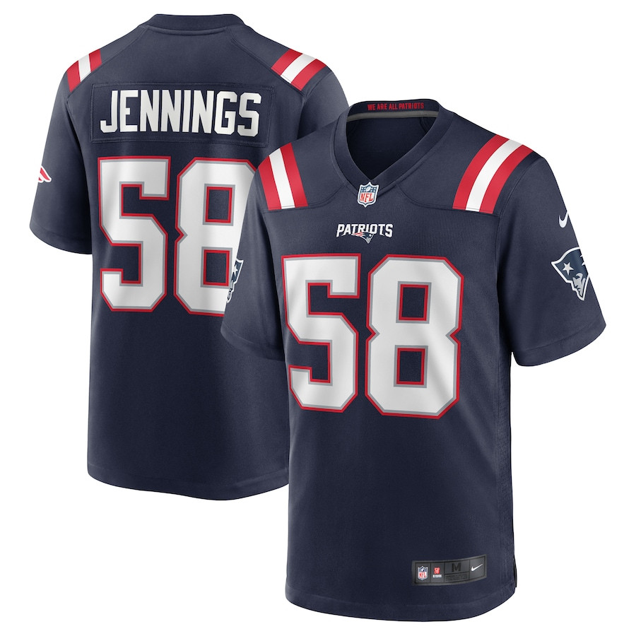 Anfernee Jennings 58 New England Patriots Men Team Game Jersey - Navy JS7586 Saliibo