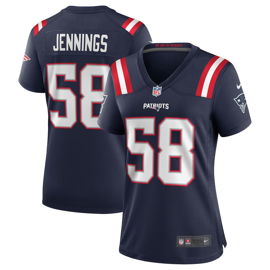Anfernee Jennings 58 New England Patriots Women Team Game Jersey - Navy JS9754 Saliibo