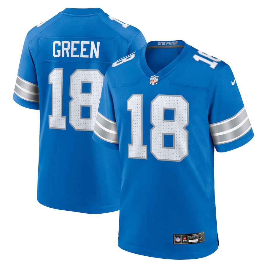 Antoine Green 18 Detroit Lions Team Game Men Jersey - Blue JS7629 Saliibo
