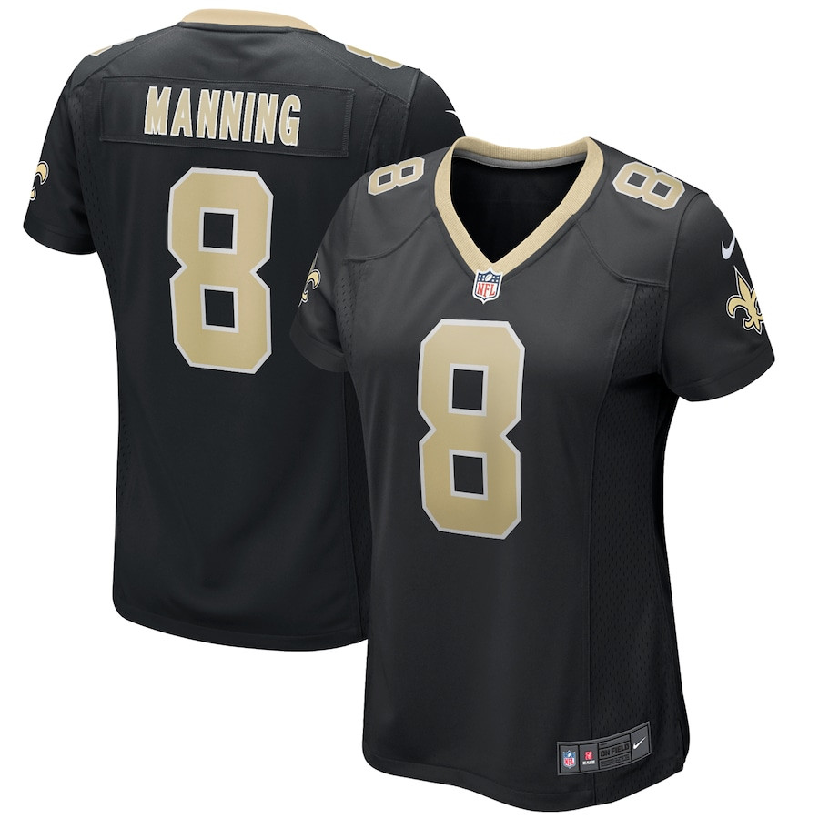 Archie Manning 8 New Orleans Saints Women Game Retired Jersey - Black JS8682 Saliibo