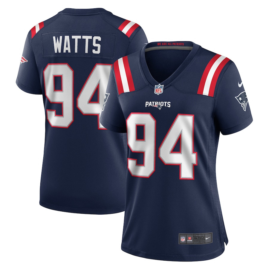 Armon Watts 94 New England Patriots Women's Team Game Jersey - Navy JS5163 Saliibo