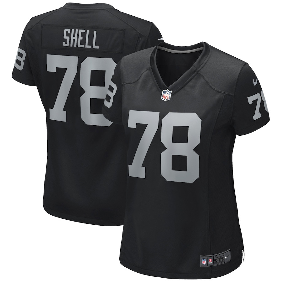 Art Shell 78 Las Vegas Raiders Women Game Retired Jersey - Black JS5052 Saliibo