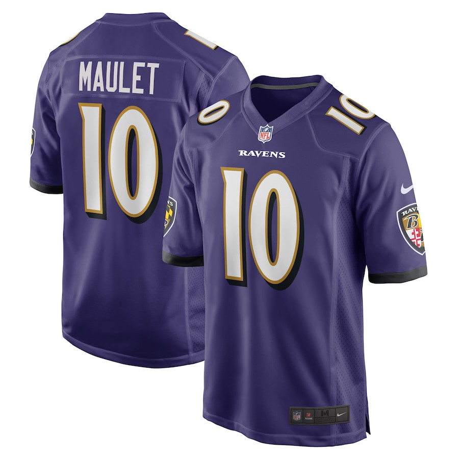 Arthur Maulet 10 Baltimore Ravens Team Game Men Jersey - Purple JS9386 Saliibo