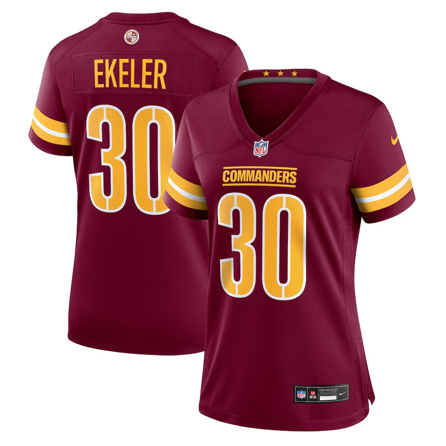 Austin Ekeler 30 Washington Commanders Women's Game Jersey - Burgundy JS5568 Saliibo