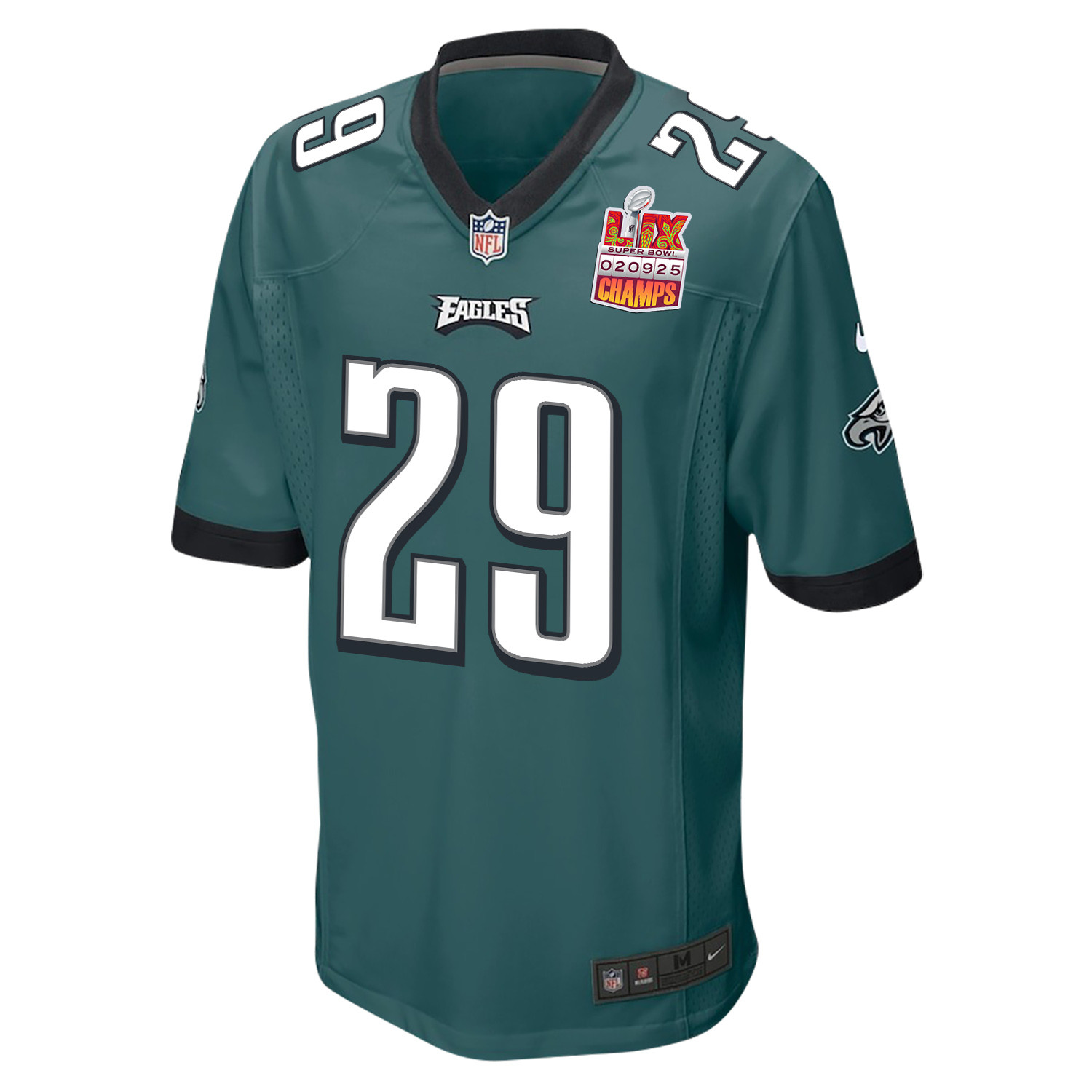Avonte Maddox 29 Philadelphia Eagles Super Bowl LIX Champions Patch Game Men Jersey - Midnight Green JS7306 Saliibo - Image 3