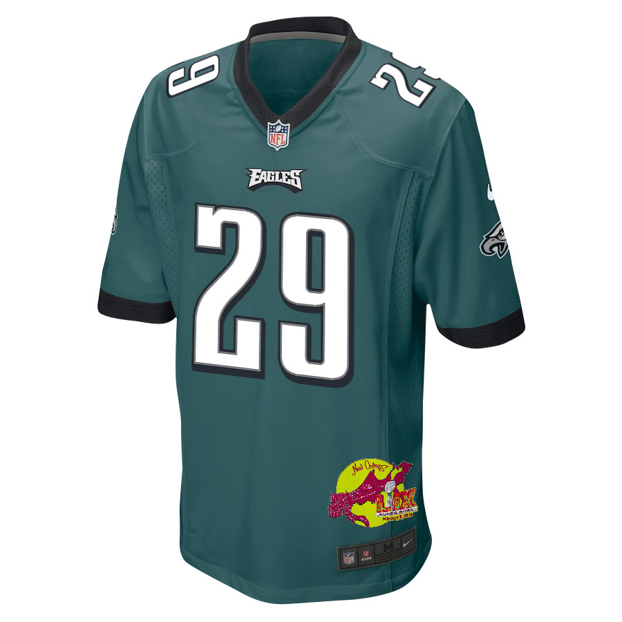 Avonte Maddox 29 Philadelphia Eagles Super Bowl LIX New Orleans Patch Game Men Jersey - Midnight Green JS9590 Saliibo - Image 3