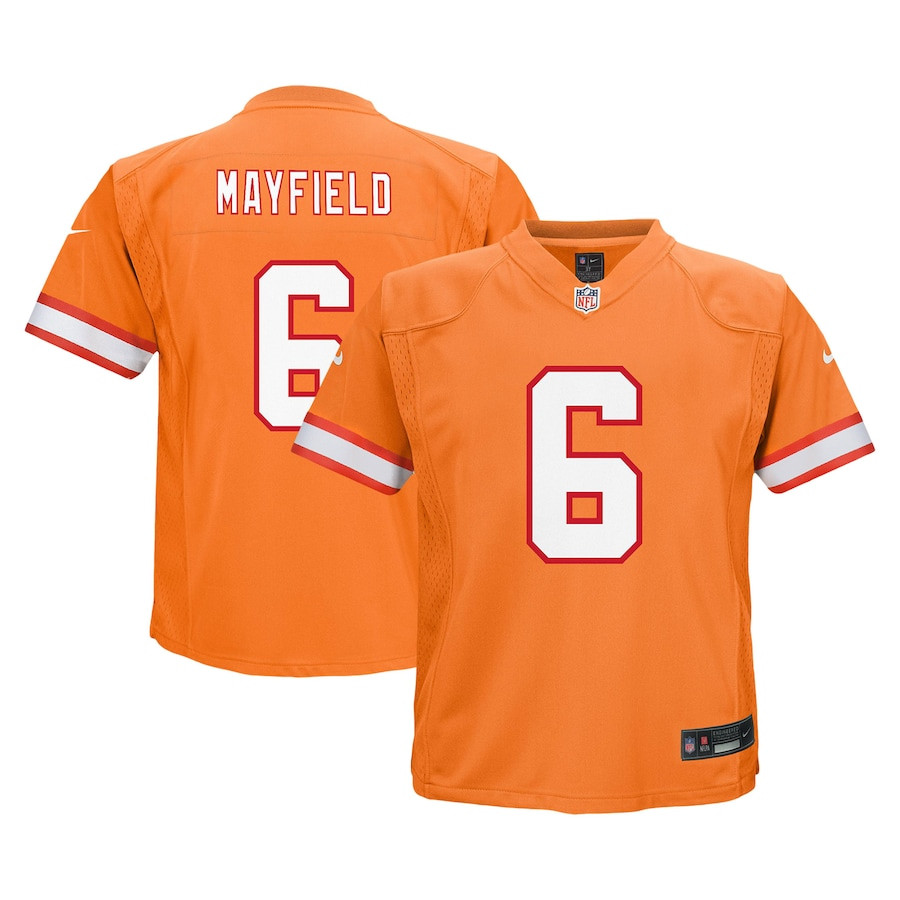 Baker Mayfield 6 Tampa Bay Buccaneers YOUTH Game Jersey - Orange JS1546 Saliibo