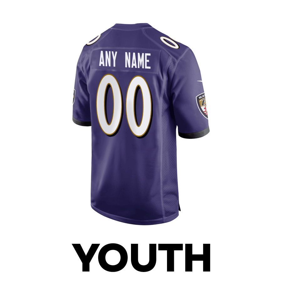Baltimore Ravens vs. San Francisco 49ers Super Bowl LVIII Matchup Game Custom YOUTH Jersey - Purple JS7319 Saliibo - Image 3