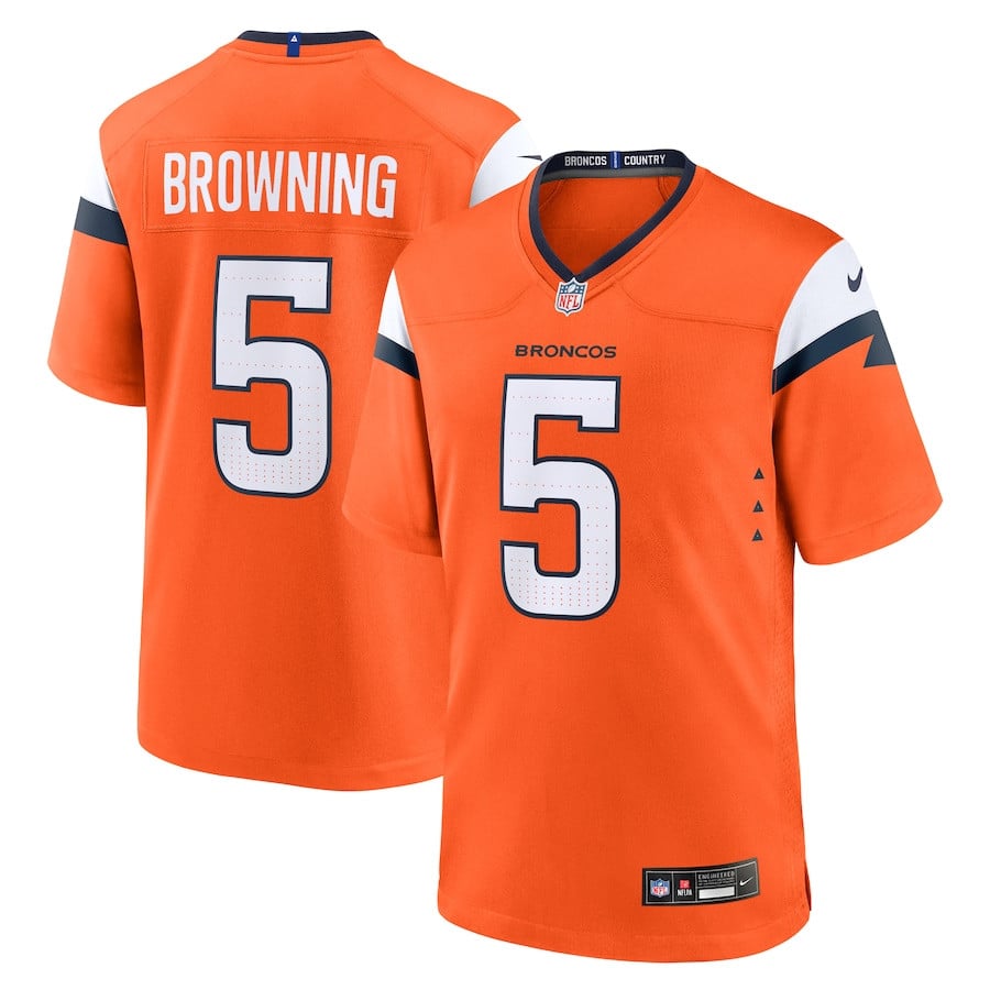 Baron Browning 5 Denver Broncos Team Game Men Jersey - Orange JS4119 Saliibo