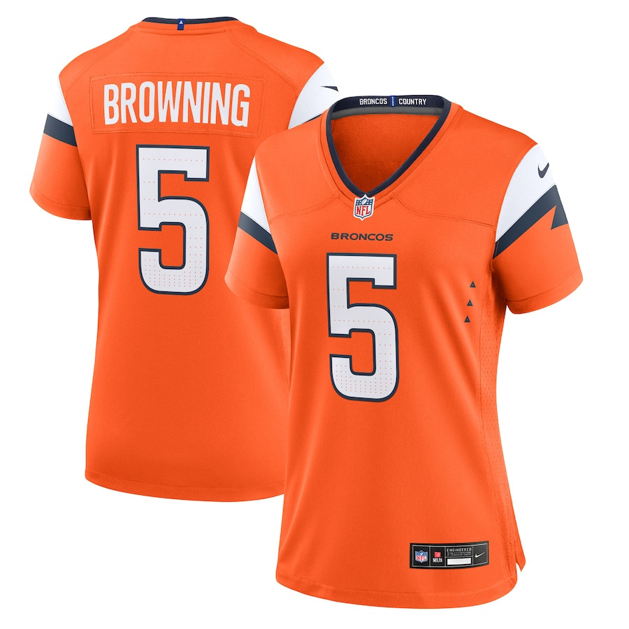 Baron Browning 5 Denver Broncos Women Team Game Jersey - Orange JS6322 Saliibo
