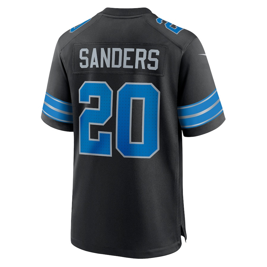 Barry Sanders 20 Detroit Lions 2nd Alternate Retired Player Game Jersey - Black, Men JS2185 Saliibo - Image 3