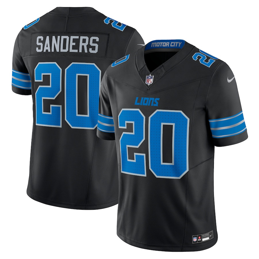 Barry Sanders 20 Detroit Lions 2nd Alternate Vapor F.U.S.E. Limited Jersey - Black JS6400 Saliibo