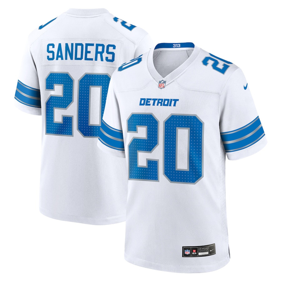Barry Sanders 20 Detroit Lions Retired Player Game Men Jersey - White JS1718 Saliibo