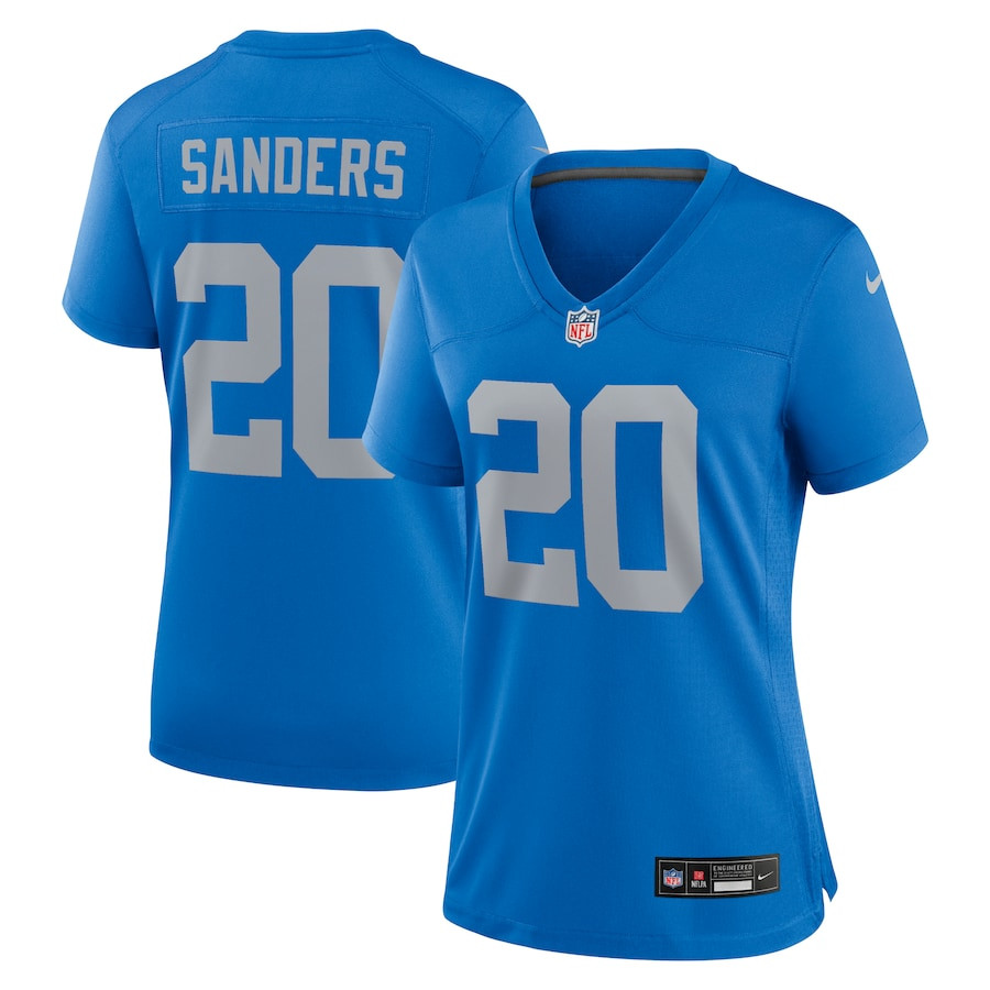 Barry Sanders 20 Detroit Lions Women's Alternate Game Jersey - Blue JS1129 Saliibo