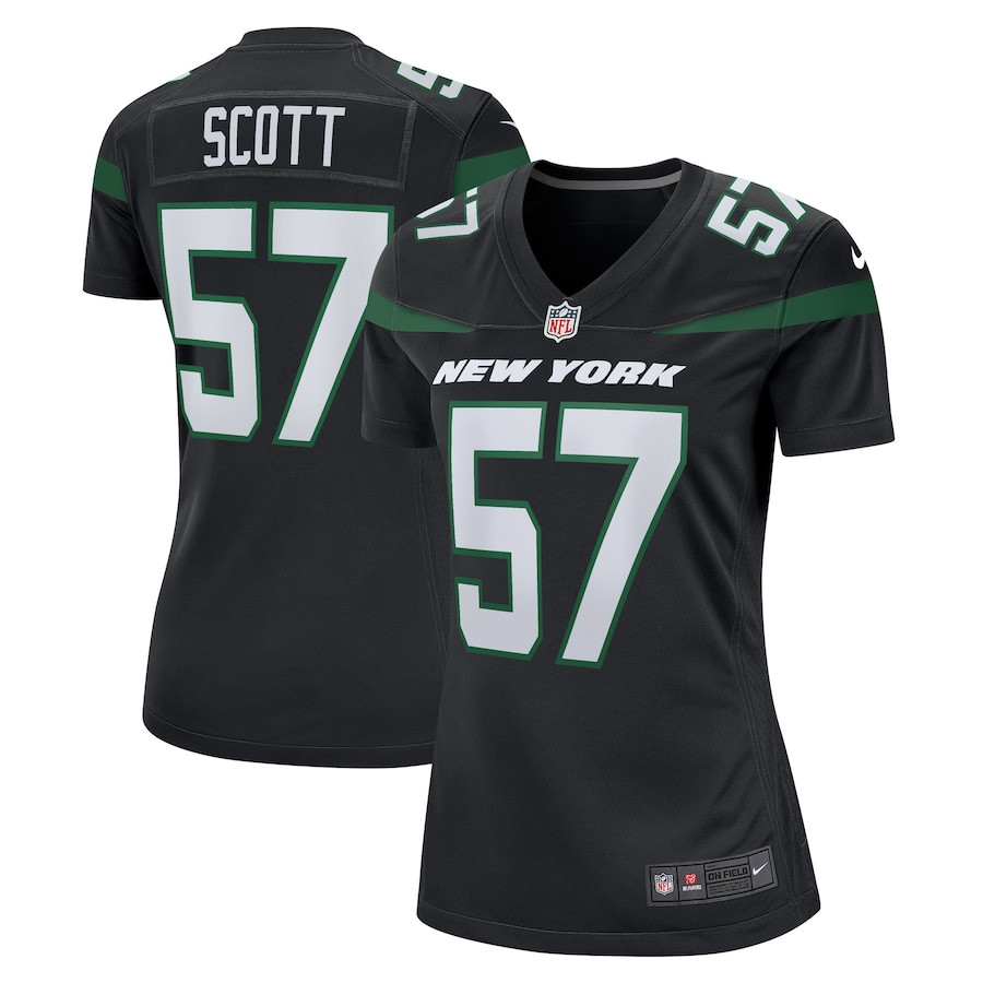 Bart Scott 57 New York Jets Women Retired Jersey - Black JS2311 Saliibo
