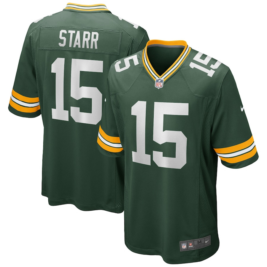 Bart Starr 15 Green Bay Packers Men Game Retired Jersey - Green JS3755 Saliibo