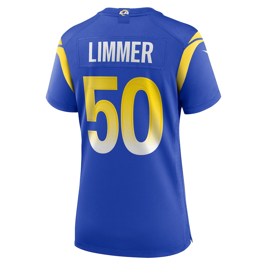 Beaux Limmer 50 Los Angeles Rams Game Women Jersey - Royal JS7020 Saliibo - Image 3