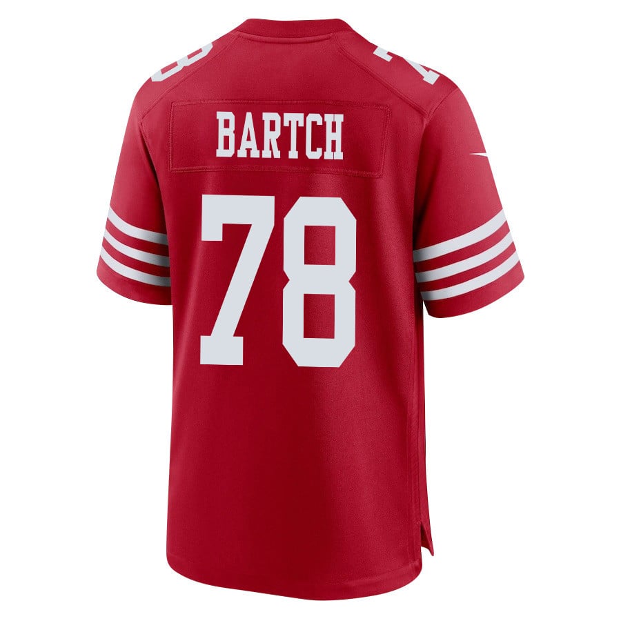 Ben Bartch 78 San Francisco 49ers NFC Champions Patch Game Men Jersey - Scarlet JS8784 Saliibo - Image 3