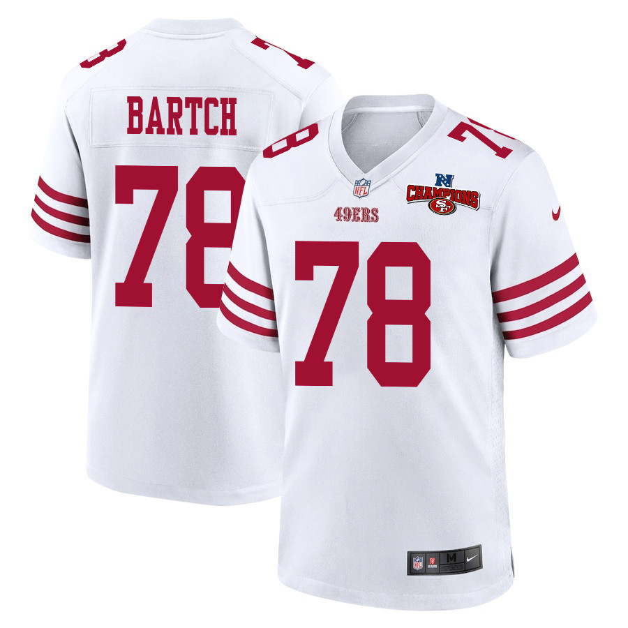 Ben Bartch 78 San Francisco 49ers NFC Champions Patch Game Men Jersey - White JS4203 Saliibo