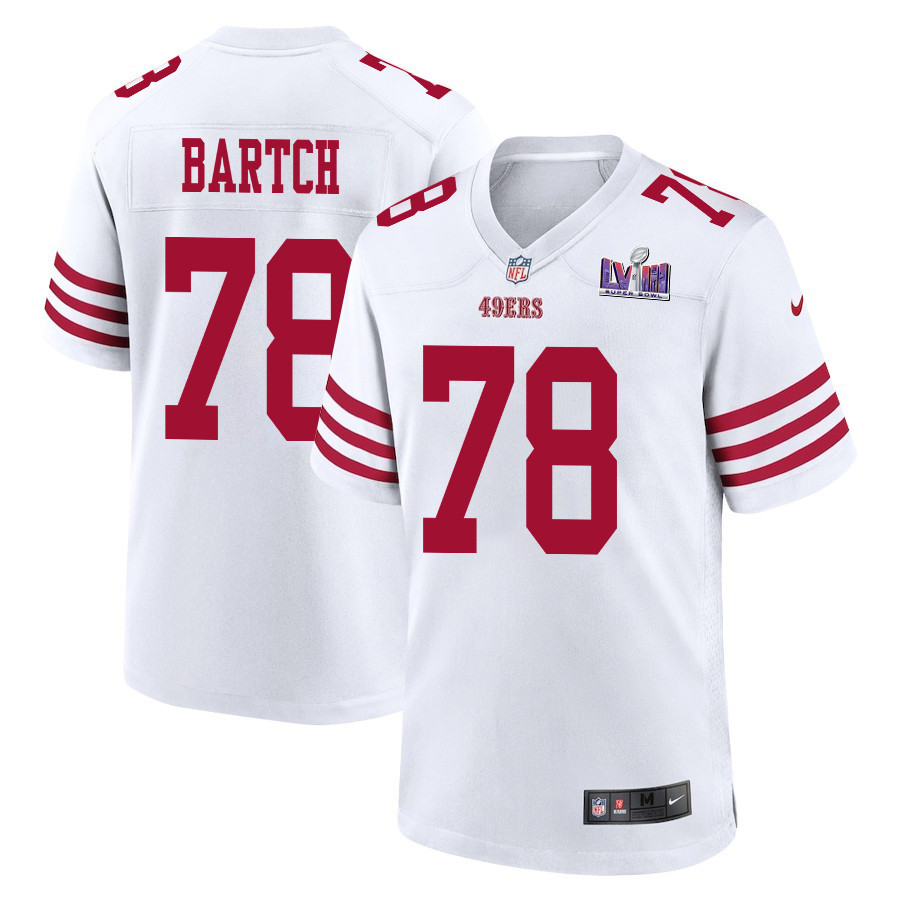 Ben Bartch 78 San Francisco 49ers Super Bowl LVIII Patch Game Men Jersey - White JS3795 Saliibo