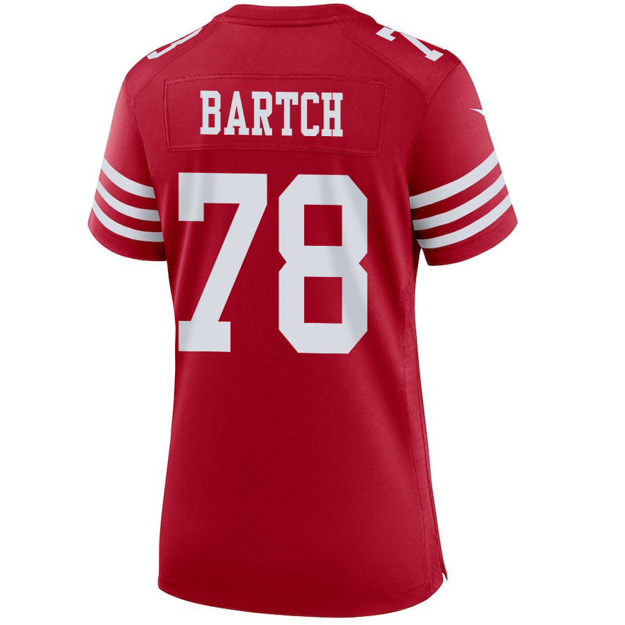 Ben Bartch 78 San Francisco 49ers Super Bowl LVIII Patch Game Women Jersey - Scarlet JS8196 Saliibo - Image 3
