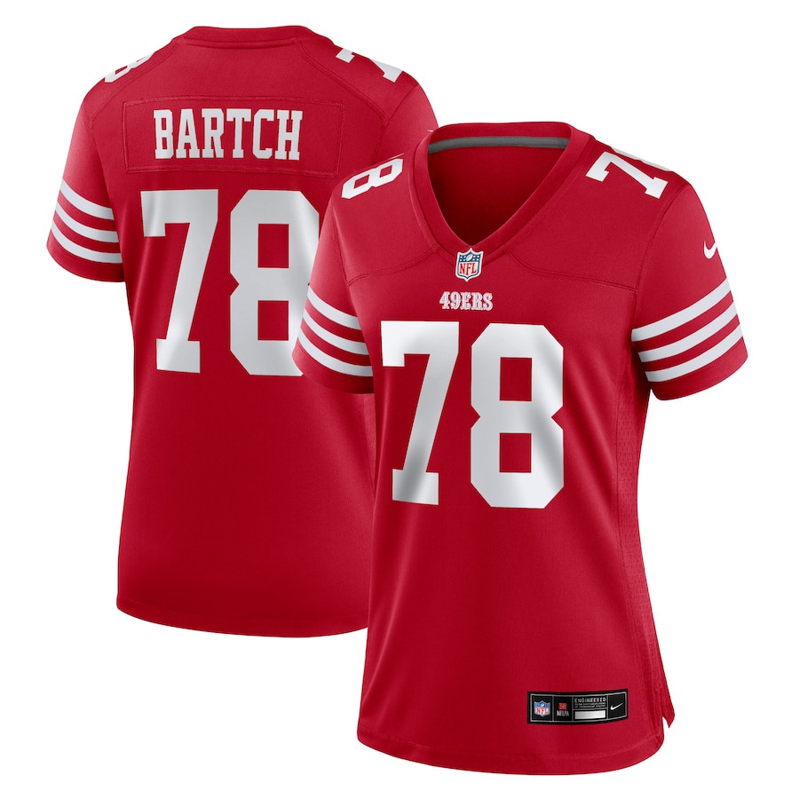 Ben Bartch 78 San Francisco 49ers Women's Game Jersey - Scarlet JS8237 Saliibo