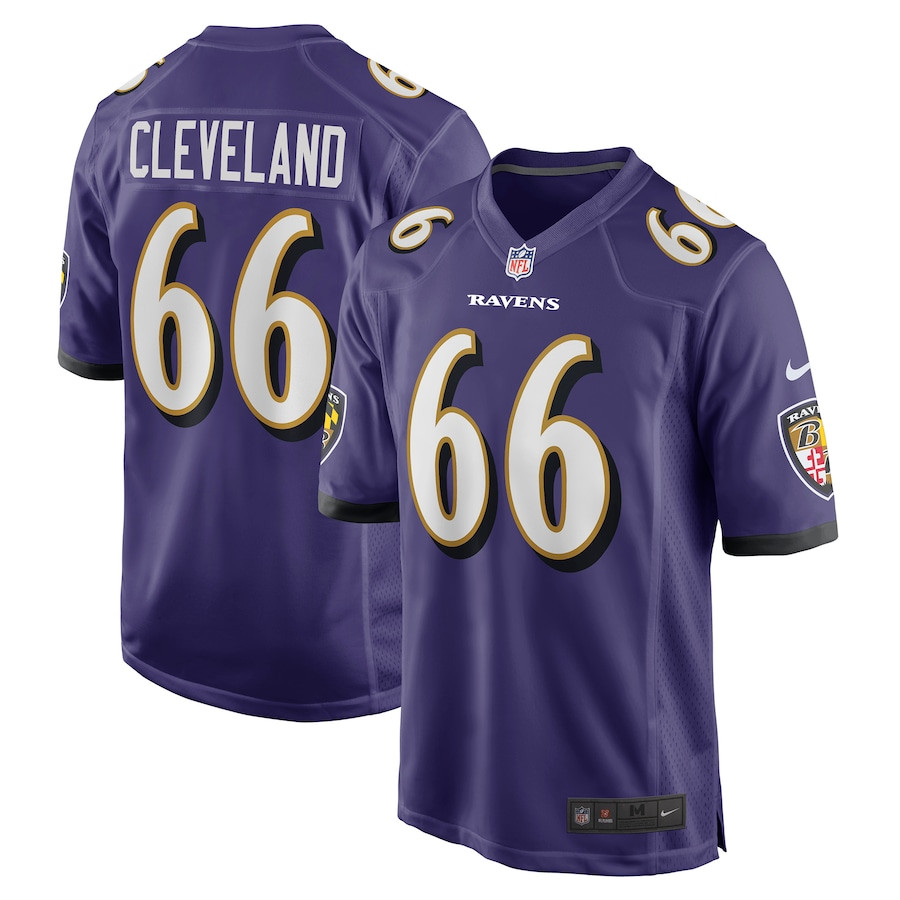 Ben Cleveland 66 Baltimore Ravens Game Men Jersey - Purple JS8540 Saliibo
