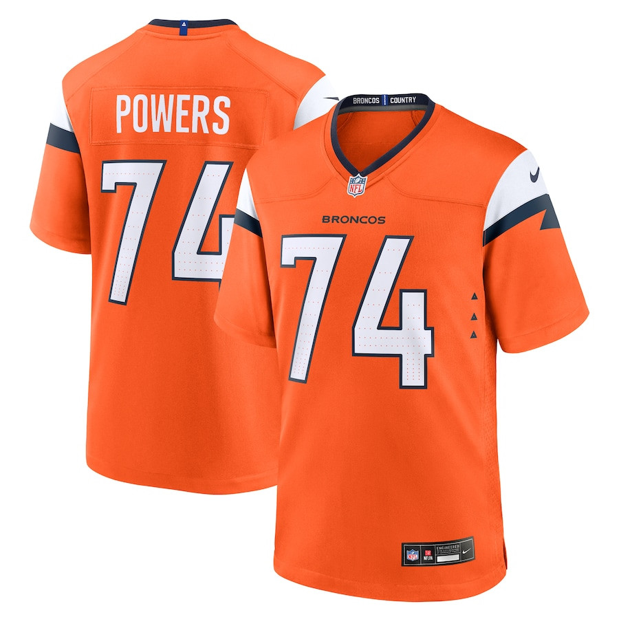 Ben Powers 74 Denver Broncos Team Game Men Jersey - Orange JS5446 Saliibo