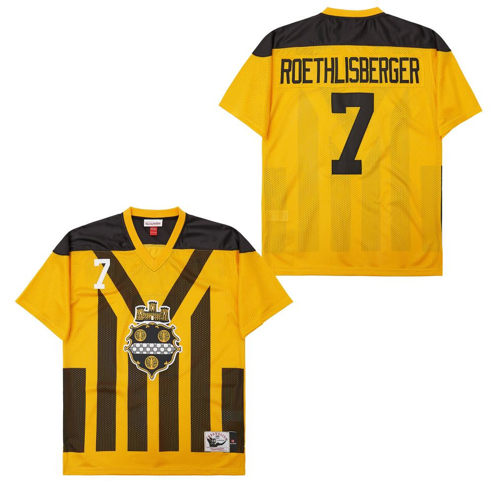 Ben Roethlisberger 7 Pittsburgh Steelers Retro Throwback Legacy Men Jersey - Black/Yellow JS1553 Saliibo