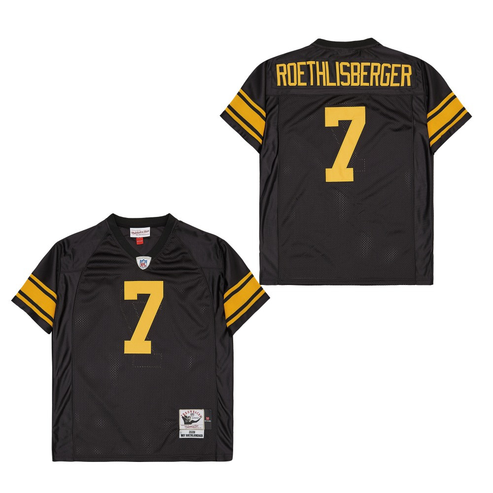 Ben Roethlisberger 7 Pittsburgh Steelers Retro Throwback Men Jersey - Black JS8385 Saliibo