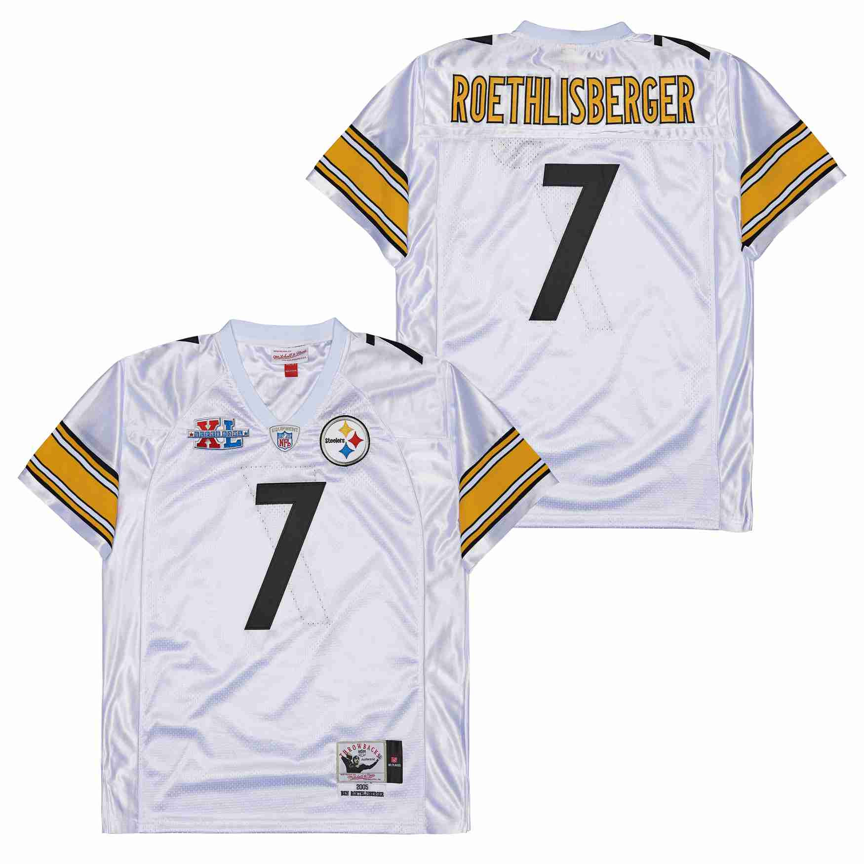 Ben Roethlisberger 7 Pittsburgh Steelers Super Bowl XL Retro Throwback Men Jersey - White JS2751 Saliibo