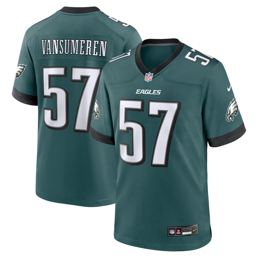 Ben VanSumeren 57 Philadelphia Eagles Team Game Men Jersey - Midnight Green JS4495 Saliibo