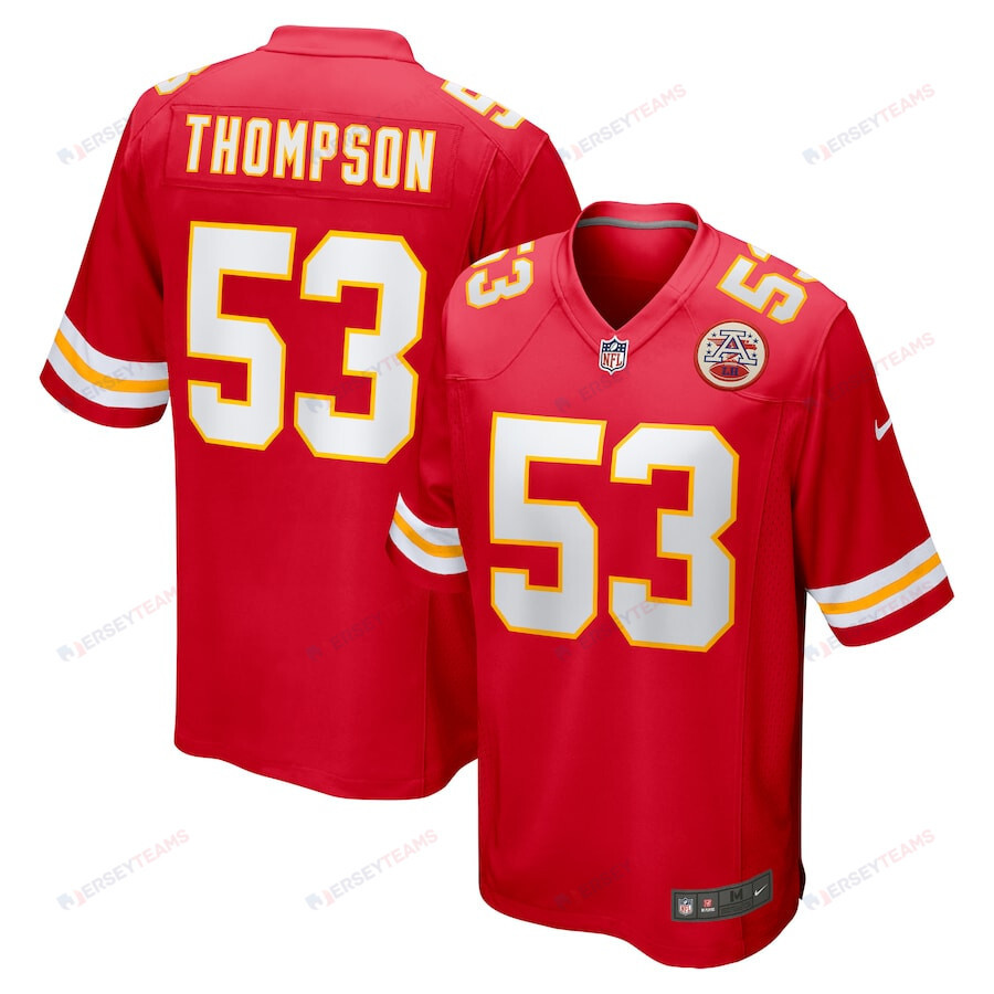 BJ Thompson 53 Kansas City Chiefs Game Men Jersey - Red JS5075 Saliibo