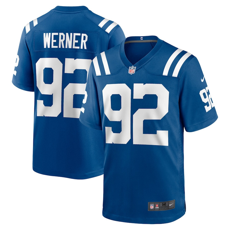 Bjoern Werner 92 Indianapolis Colts Retired Player Game Men Jersey - Royal JS6871 Saliibo