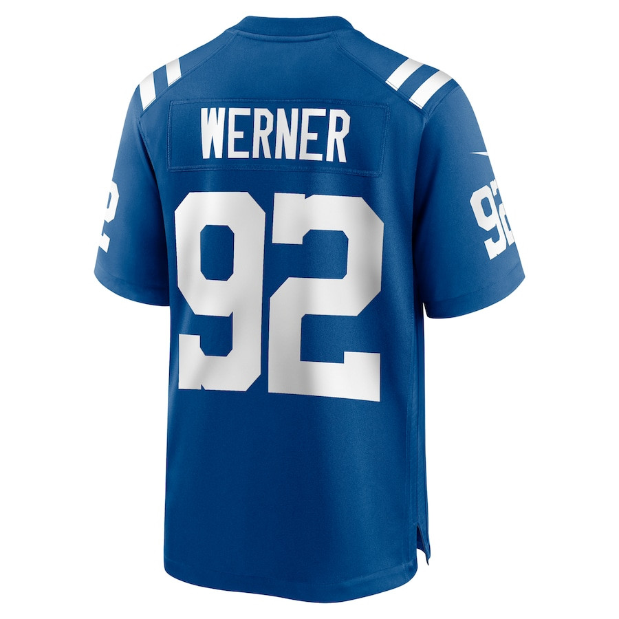 Bjoern Werner 92 Indianapolis Colts Retired Player Game Men Jersey - Royal JS6871 Saliibo - Image 3