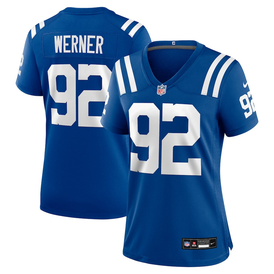 Bjoern Werner 92 Indianapolis Colts Women's Retired Player Game Jersey - Royal JS6876 Saliibo