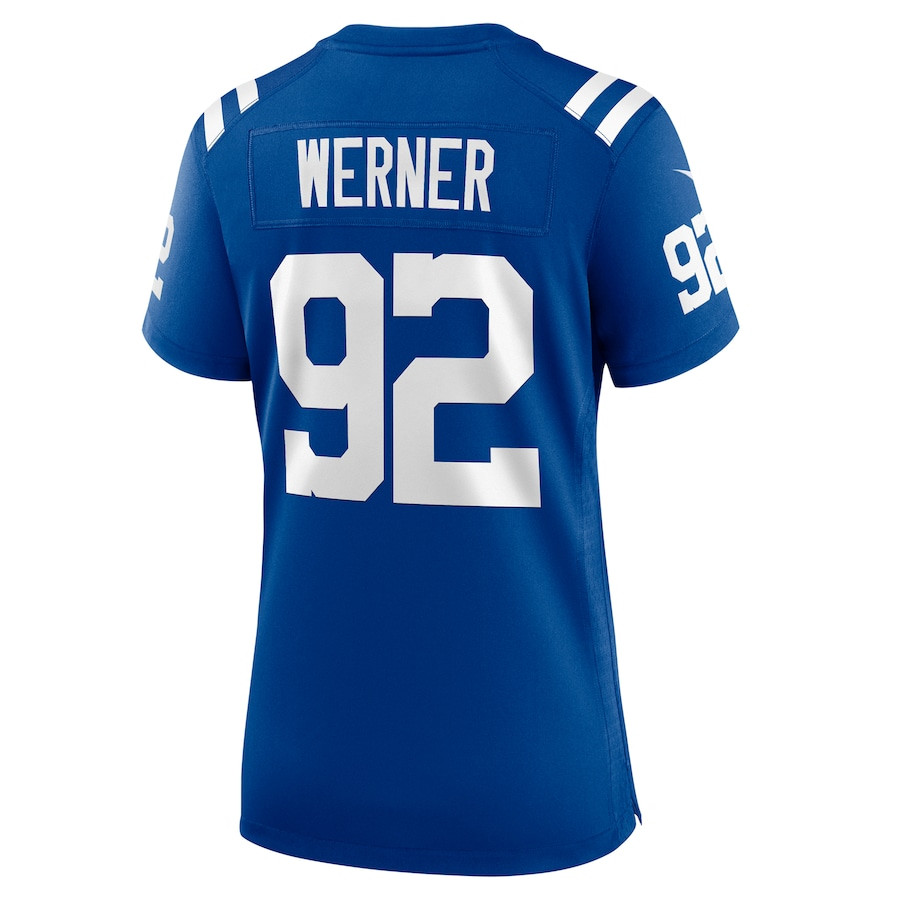 Bjoern Werner 92 Indianapolis Colts Women's Retired Player Game Jersey - Royal JS6876 Saliibo - Image 3
