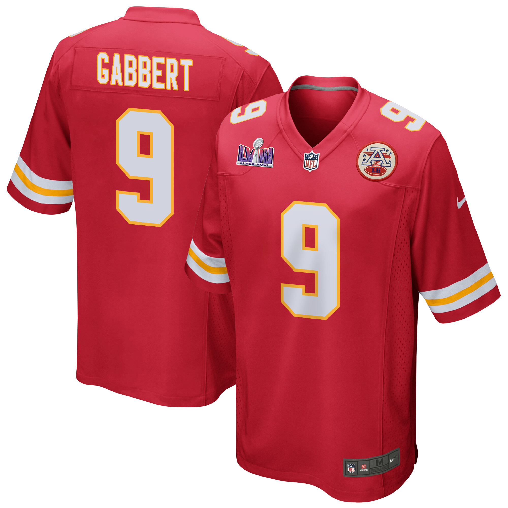 Blaine Gabbert 9 Kansas City Chiefs Super Bowl LVIII Patch Game Men Jersey - Red JS5097 Saliibo