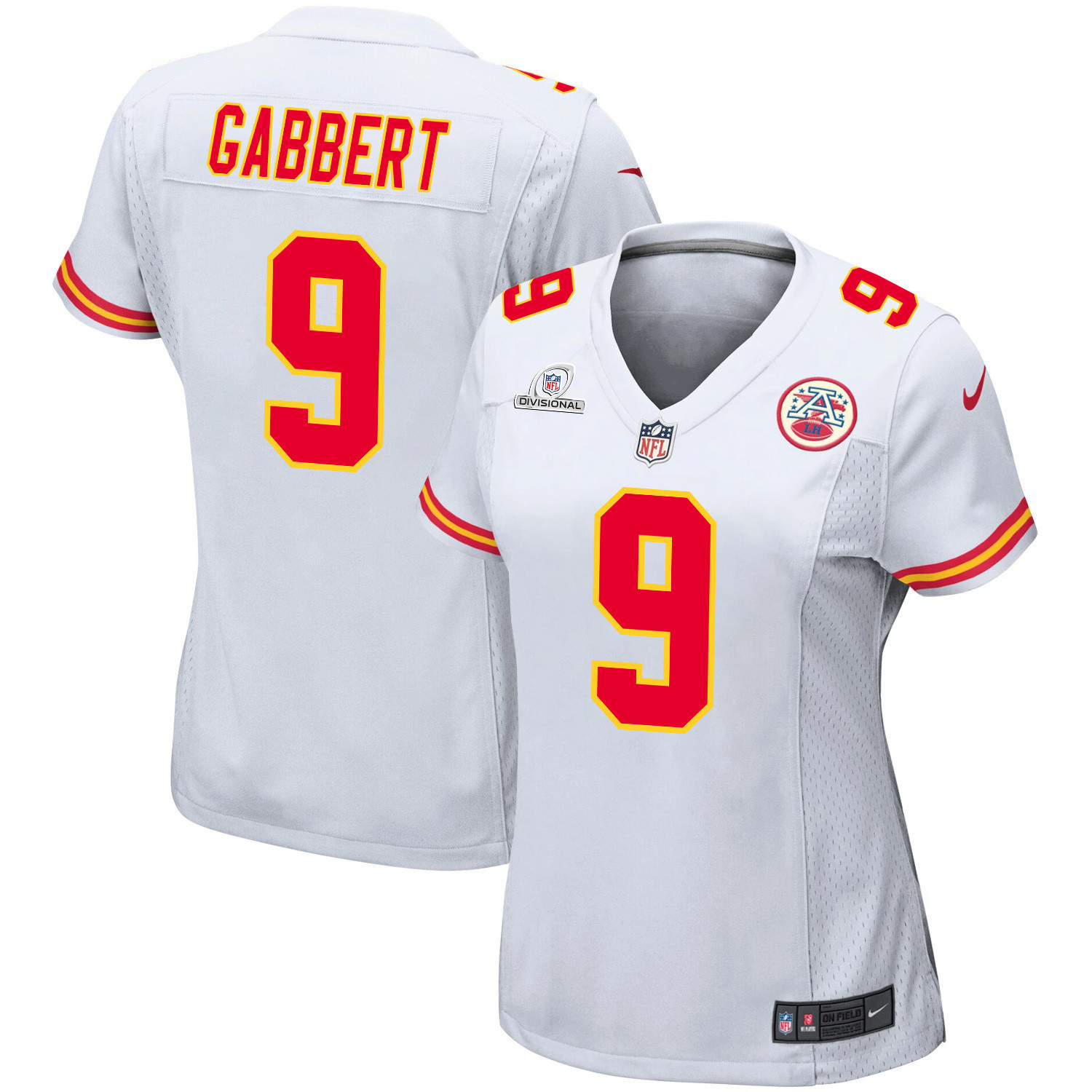Blaine Gabbert 9 Kansas City Chiefs Super Bowl LVIII Patch Game Women Jersey - White JS1912 Saliibo